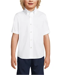 Lands' End Little Boys Short Sleeve No Iron Pinpoint Dress Shirt