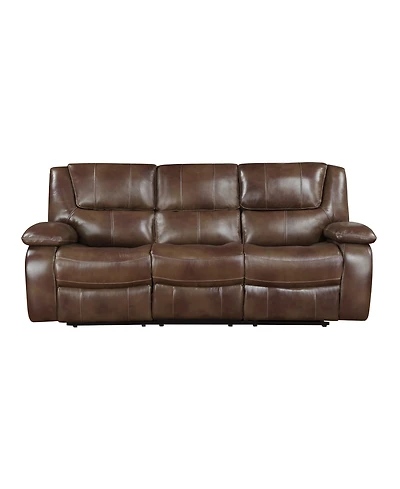 White Label Ouray 87" Leather Double Reclining Sofa