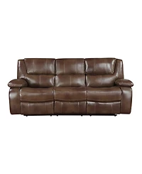 White Label Ouray 87" Leather Double Reclining Sofa