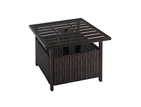 Slickblue Outdoor Patio Rattan Wicker Steel Side Deck Table