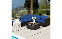 6-Piece Outdoor Patio Sectional Sofa Set with Coffee Table Comfortable and Stylish Seating for Your Garden or Patio