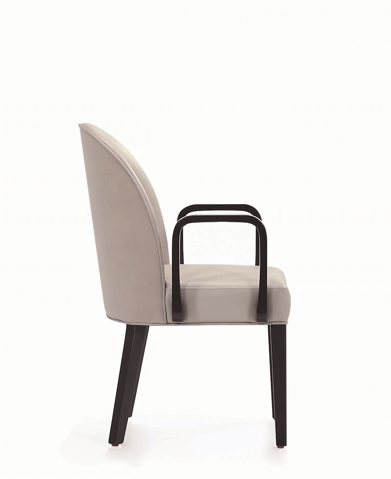 Manhattan Comfort Hillman Leatherette and Velvet Upholstered Dining Armchair