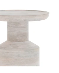 Simpli Home Haynes Solid Mango Wood Wooden Accent Table in White Wash