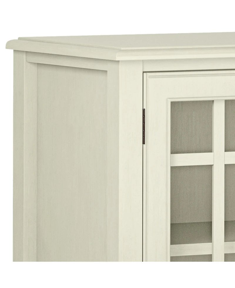 Simpli Home Connaught Solid Wood Low Storage Cabinet in Antique White