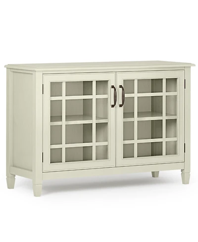 Simpli Home Connaught Solid Wood Low Storage Cabinet in Antique White