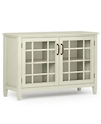 Simpli Home Connaught Solid Wood Low Storage Cabinet in Antique White