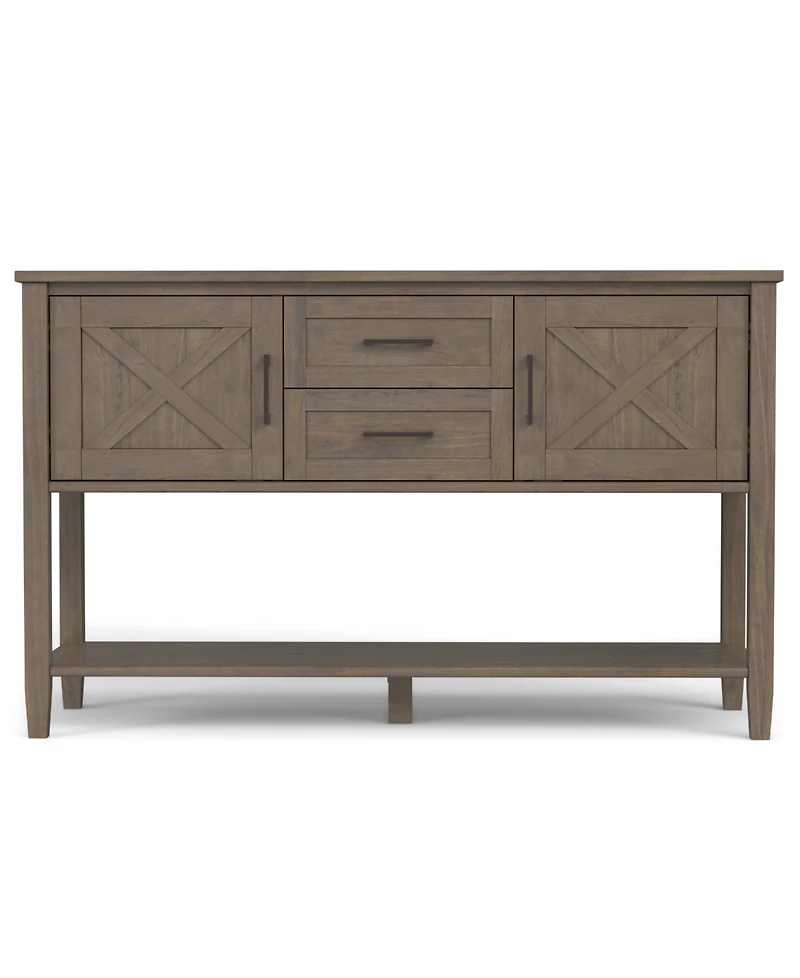 Simpli Home Ela Solid Wood Console Table in Smoky Brown