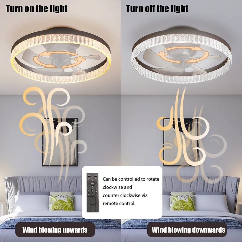 Streamdale Modern Remote Control Chandelier Fan