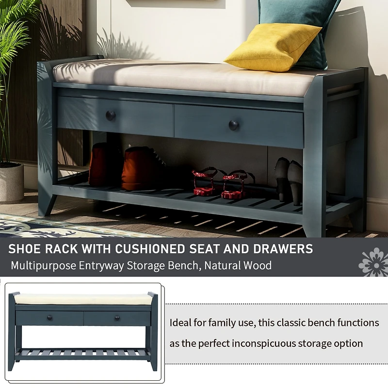 Streamdale Multipurpose Entryway Bench with Seat and Drawers