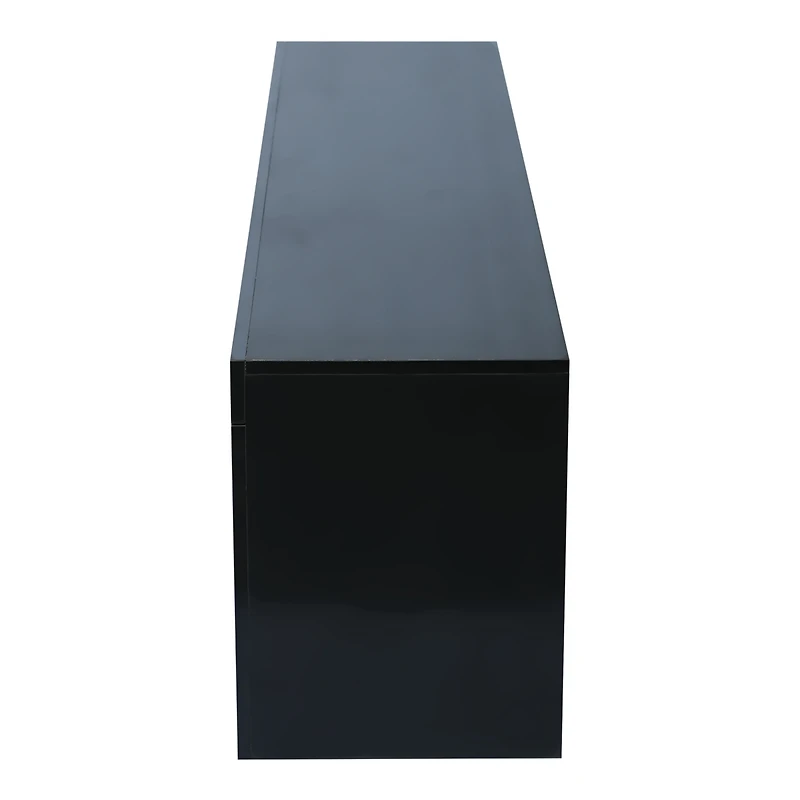 Streamdale Modern Tv Stand With Led Lights, High Glossy Front Tv Cabinet