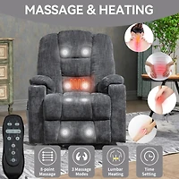 Streamdale Furniture Massage Recliner Chair with Heat and USB_ports