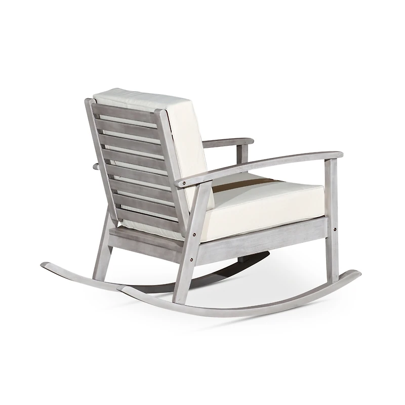 Streamdale Eucalyptus Rocking Chair with Navy Cushions