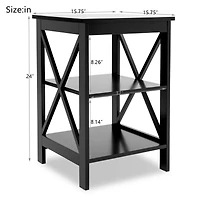Streamdale Oxford Small Side Table Black-mdf Material Legs
