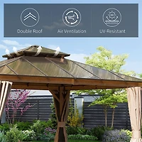 Streamdale 12'X12' Hardtop Gazebo with Curtains and Net