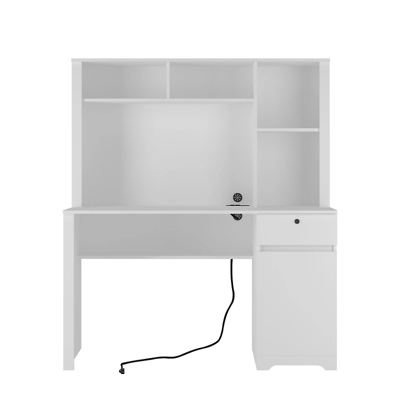 Streamdale Home Office Desk, Storage Workbench With Charging Station
