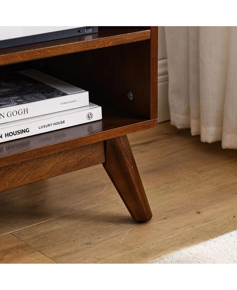 Streamdale Mid Century Modern Rattan Tv Stand for 65" Tv