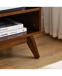 Streamdale Mid Century Modern Rattan Tv Stand for 65" Tv