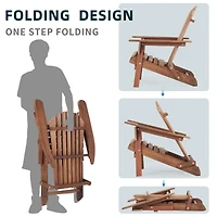 Streamdale Outdoor Folding Adirondack Chair Set - 2 Wood Lounge Chairs
