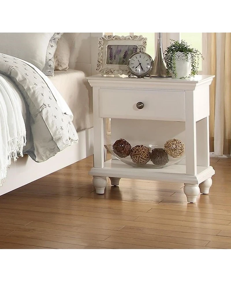 Simplie Fun Modern Bedroom Nightstand Wooden 1 Drawers And Shelf Bedside Table Plywood