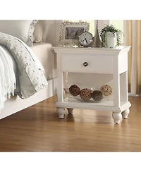 Simplie Fun Modern Bedroom Nightstand Wooden 1 Drawers And Shelf Bedside Table Plywood