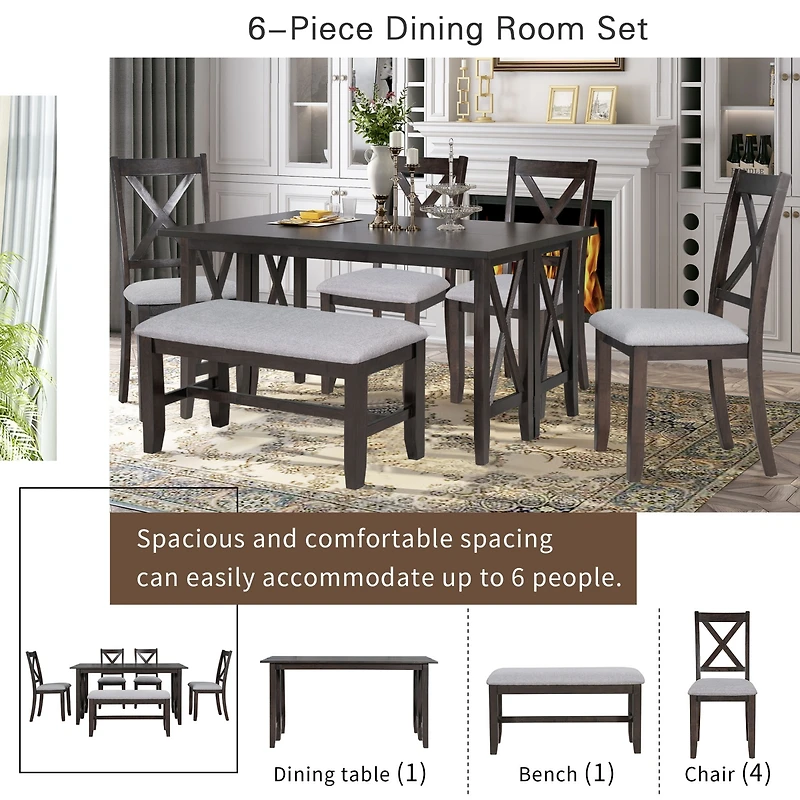 Streamdale 6-Piece Foldable Dining Set