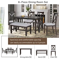 Streamdale 6-Piece Foldable Dining Set