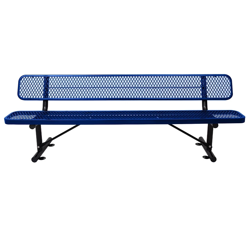 Simplie Fun 8 Ft. Outdoor Steel Bench With Backrest
