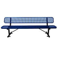 Simplie Fun 8 Ft. Outdoor Steel Bench With Backrest