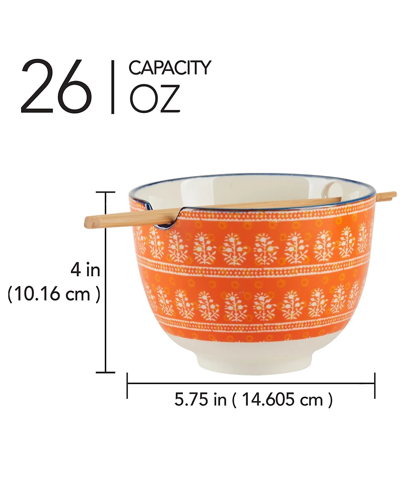 Certified International Carnival Multi Set of 2 Ramen Bowls, 2 Asst