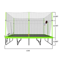 Streamdale 10ft x 17ft Rectangular Trampoline with Powder-Coated Steel