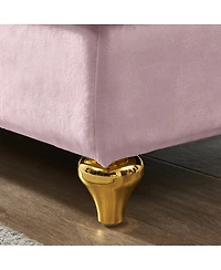 Simplie Fun Modern Upholstery Chaise Lounge Chair With Storage Velvet (Pink)