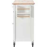 Streamdale Solid Wood Top Kitchen Island Cart with Storage & Towel Rack
