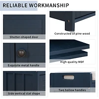 Storage Bench with Shutter Doors & Cushion