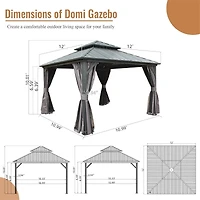 Streamdale 12' X 12' Hardtop Gazebo, Aluminum Metal Gazebo