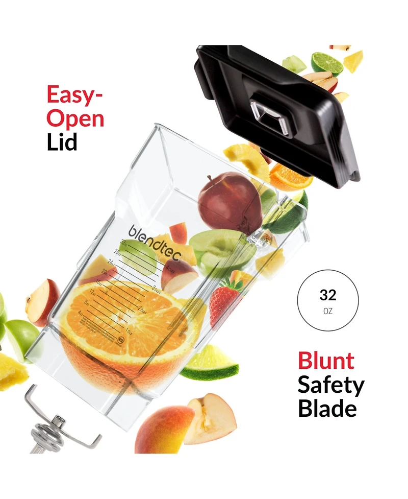 Blendtec 75 oz FourSide Jar - Four-Sided Replacement Blender Jar - Compatible with Most Blenders - 32 oz Blending Capacity