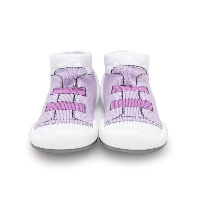 Komuello Infant Girl Breathable Washable Non-Slip Sock Shoes Walker - Violet