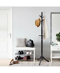 Slickblue Entryway Height Adjustable Coat Stand with 9 Hooks
