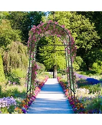 Slickblue 7.5 Feet Garden Arch Trellis with Pe Coated Metal Structure