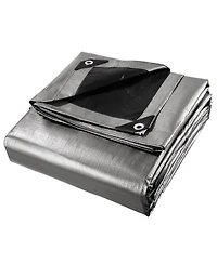 Yescom 18x24 Ft Waterproof Poly Tarp with 25 Ball Bungees Protect Cover 10mil Tarpaulin