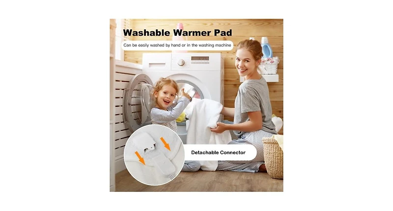 Slickblue 71 x 31 Inch Massage Bed Warmer Heating Pad with 5 Heat Settings