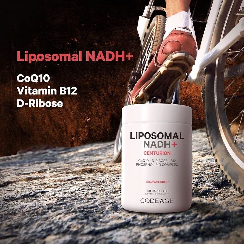 Codeage Liposomal Nadh+ Supplement - Nadh, Vitamin B12, D-Ribose as Bioenergy Ribose, CoQ10-2-Month Supply - Liposomal Delivery