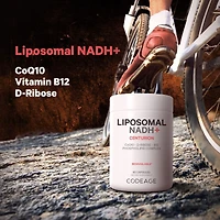 Codeage Liposomal Nadh+ Supplement - Nadh, Vitamin B12, D-Ribose as Bioenergy Ribose, CoQ10-2-Month Supply - Liposomal Delivery