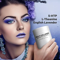 Multi Collagen Beauty Night Capsules - Magnesium, 5-htp, L-Theanine, Melatonin Supplement - 5 Types Collagen - Grass Fed Hydrolyzed Collagen Pills