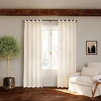 Cotton Blend Button Tab Top Curtain