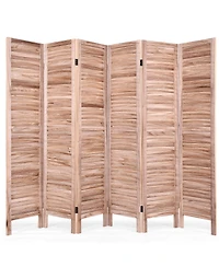 Slickblue 6 Panels Classic Venetian Wooden Slat Room Screen