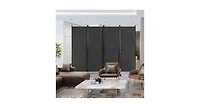 Slickblue 4-Panel Folding Room Divider 6 Feet Rolling Privacy Screen with Lockable Wheels