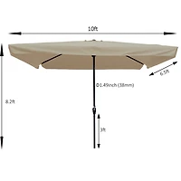 Streamdale Furniture 10' x 6.5' Patio Umbrella with Crank and Button