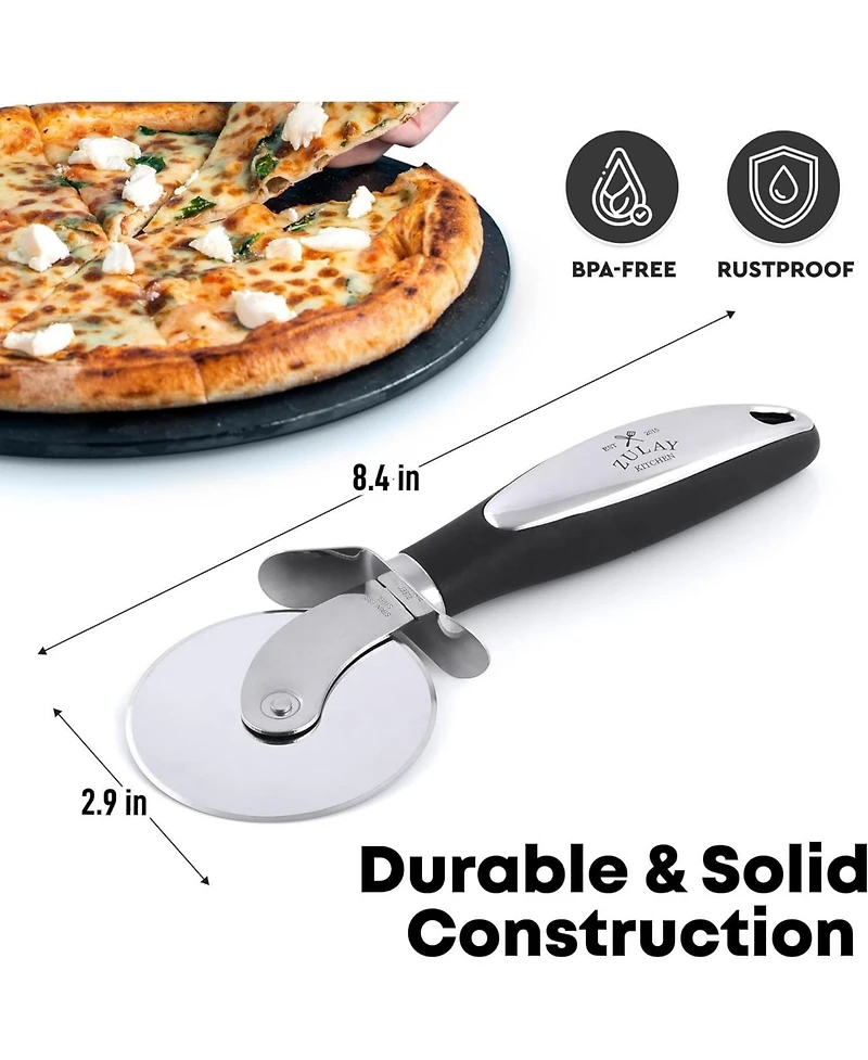 Zulay Kitchen Premium Stainless Steel Large Pizza Cutter Wheel