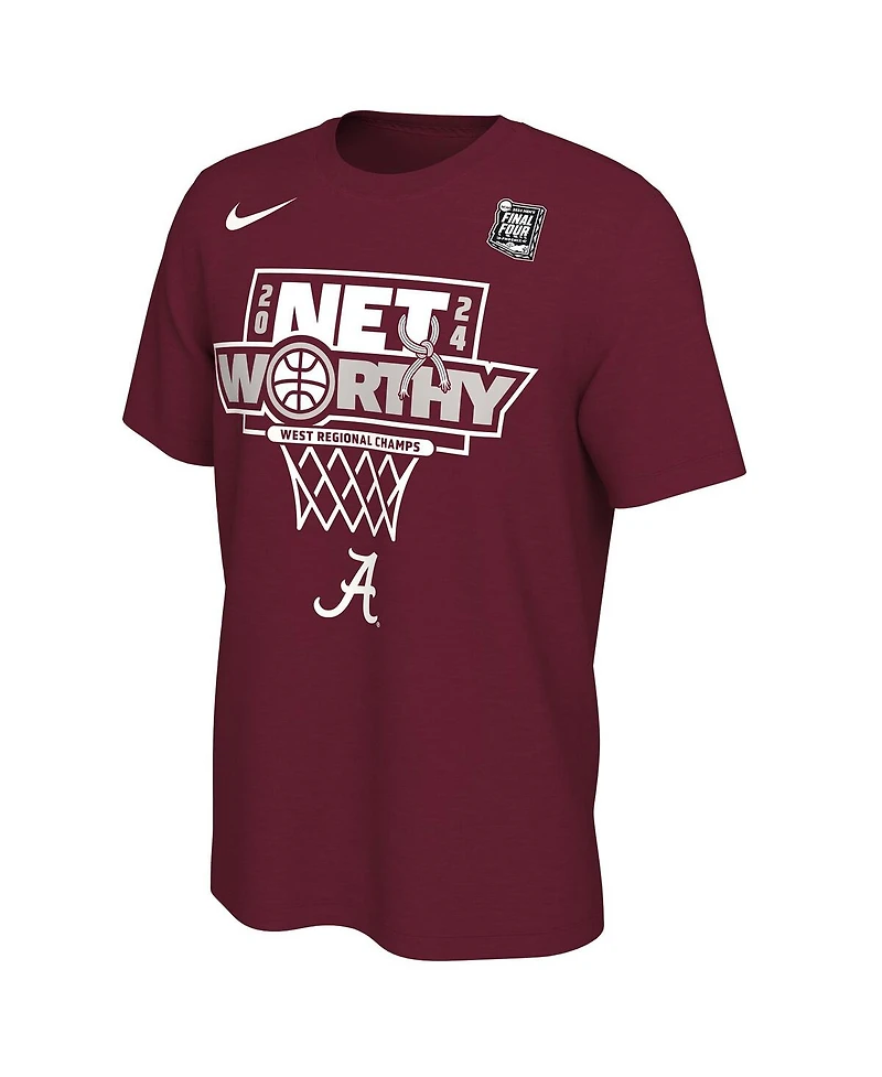 Unisex Nike Crimson Alabama Crimson Tide 2024 Ncaa Men's Basketball Tournament March Madness Final Four Locker Room T-Shirt