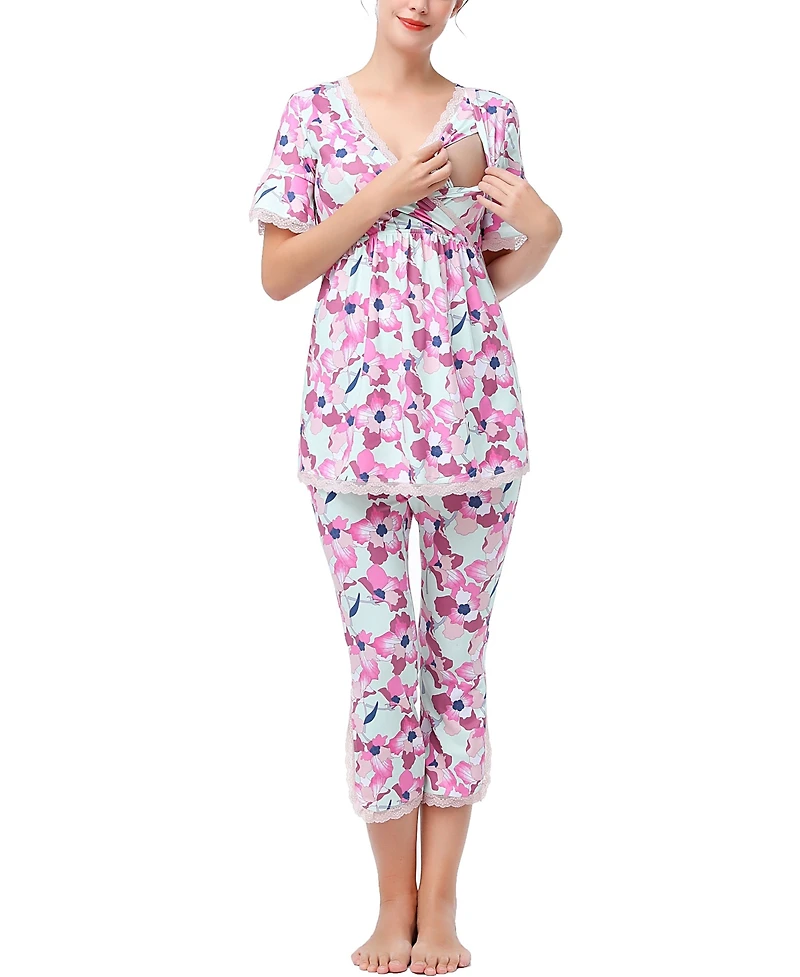 kimi + kai Maternity Koi Nursing Pajama Set